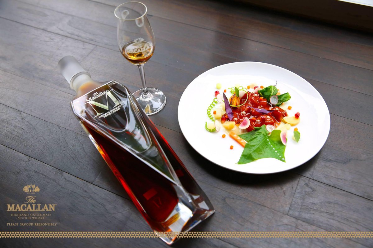 The_Macallan's tweet photo. On the menu tonight: an exotic salad with banana hearts, paired with our stunning M. #FineFoodFriday http://t.co/HxTF35jF3T