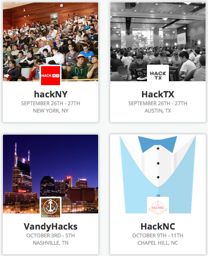 MLHacks's tweet image. Super excited to announce the initial Fall 2015 Hackathon Season! 🍁 news.mlh.io/announcing-the… #HappyHacking