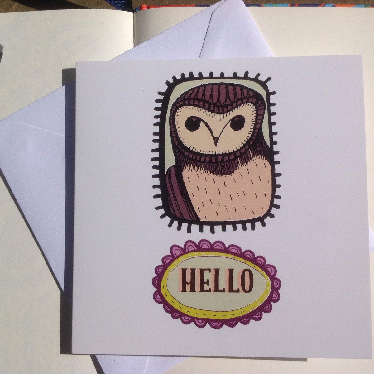 buck_lj's tweet photo. Owl card-blank greeting card-greetings card blank-hello card-quirky card-a… http://t.co/PECz2MLPrO #Etsy #HelloCard http://t.co/8oOkjosa66