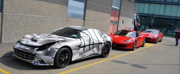 Spy shots of the latest Ferrari F12.