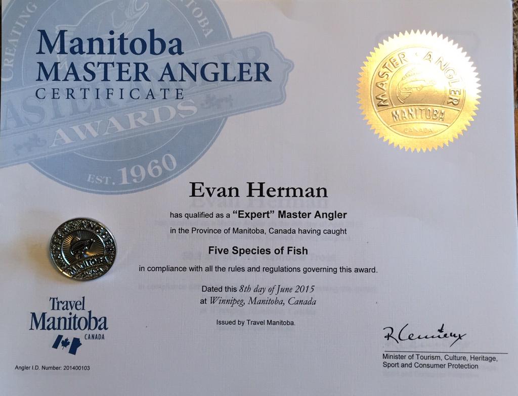 HermanLavonne's tweet photo. Evan received his expert master angler certificate today, having caught 5 species of fish. Congrats bud! http://t.co/3x0IQjJQUl