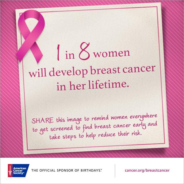 SalemORRelay's tweet photo. Share! Get lose ladies in your life to be screened! We want more birthdays!  #BeatCancer  #ACS  #breastcancer http://t.co/sqzk4CqQ7w