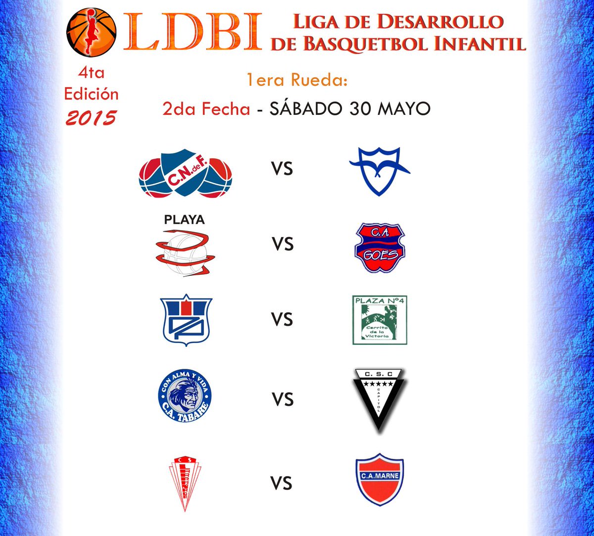 LIGA de DESARROLLO de BASQUETBOL INFANTIL 2015 
FECHA 2