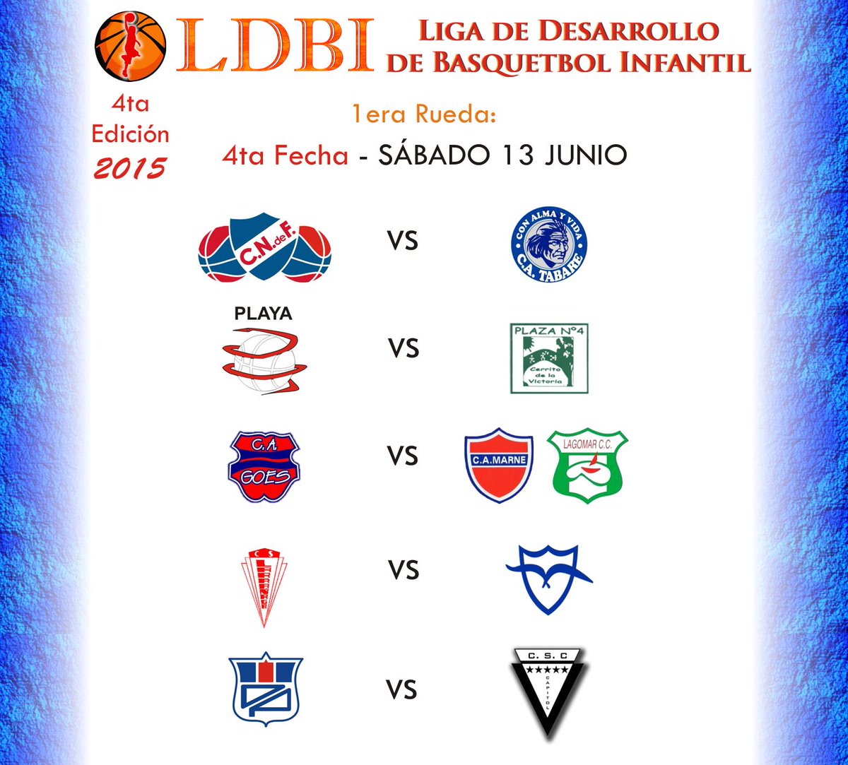 LIGA de DESARROLLO de BASQUETBOL INFANTIL 2015 
FECHA 4