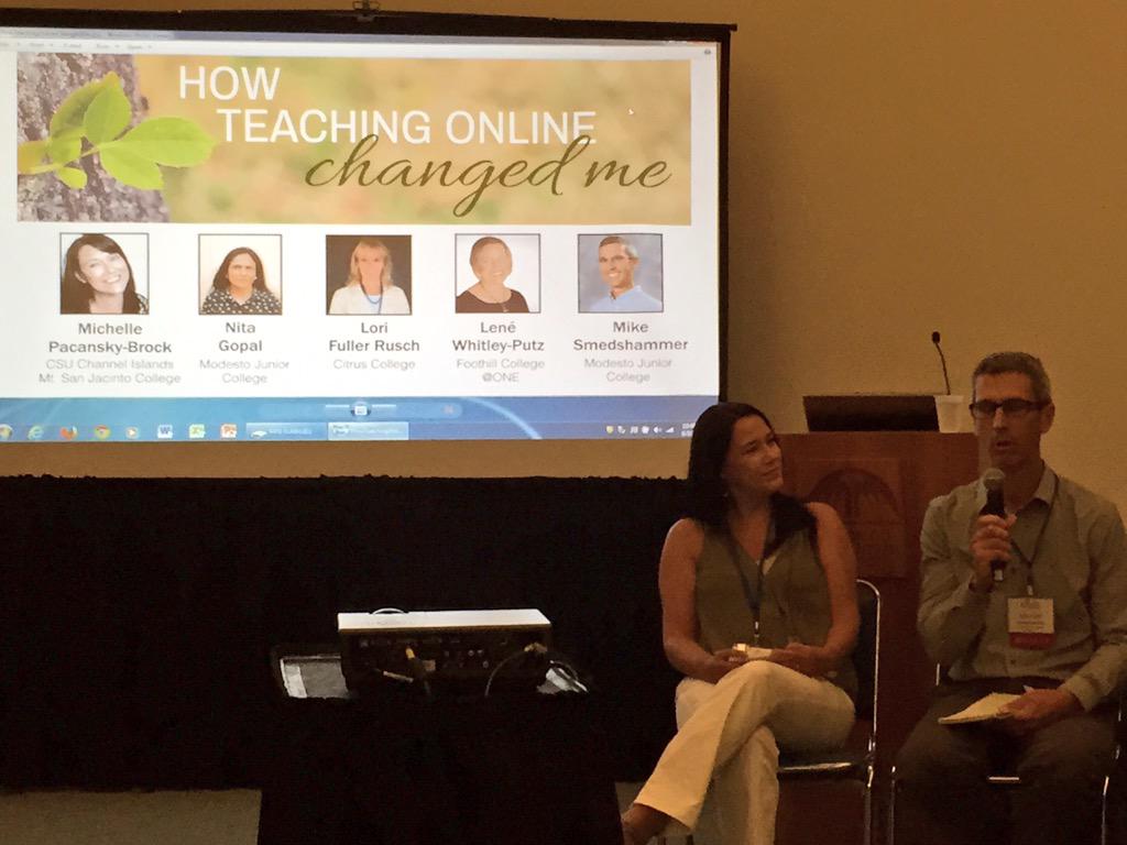 ProfHaynesPCC's tweet photo. #cccotc15 "Inspiring session "How Teaching Online Changed Me" w/ @brocansky -sharing our transformation http://t.co/ss5ZJf9fSV