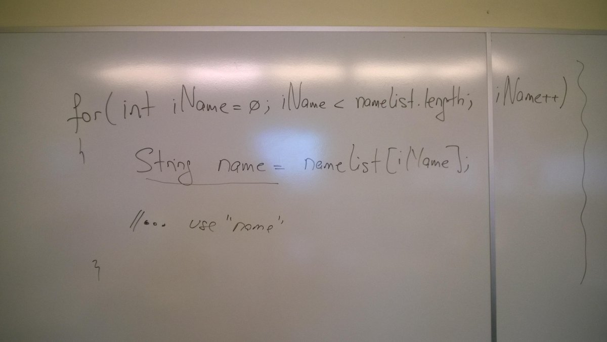 ProfM_OOP2's tweet image. (1/2) To iterate through an array, to go through all its elements you can use a for loop.