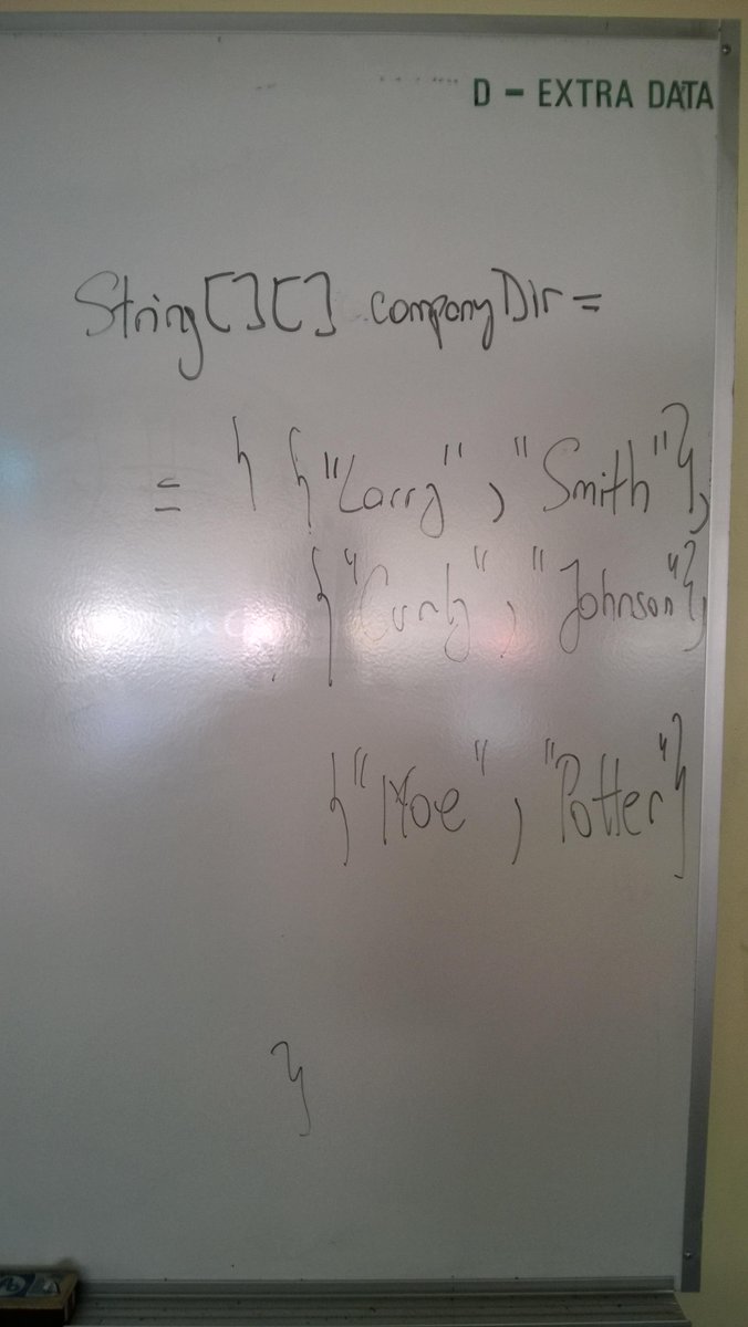 ProfM_OOP2's tweet image. Company directory as a multi-dimensional array: #not an OO solution. Has many limitations