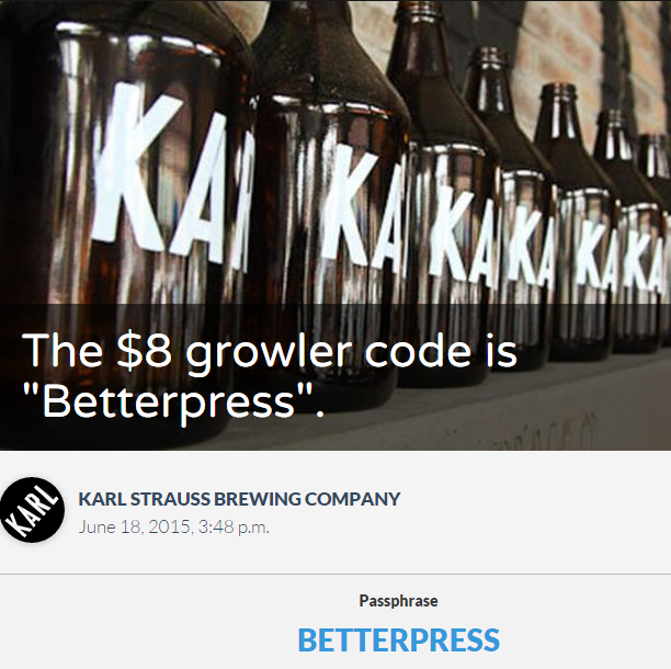 KarlStraussBeer's tweet image. Our friends at @yaybetterpress are working with @sdbrewers to bring beer to you! Check them out &amp;amp; grab an $8 growler