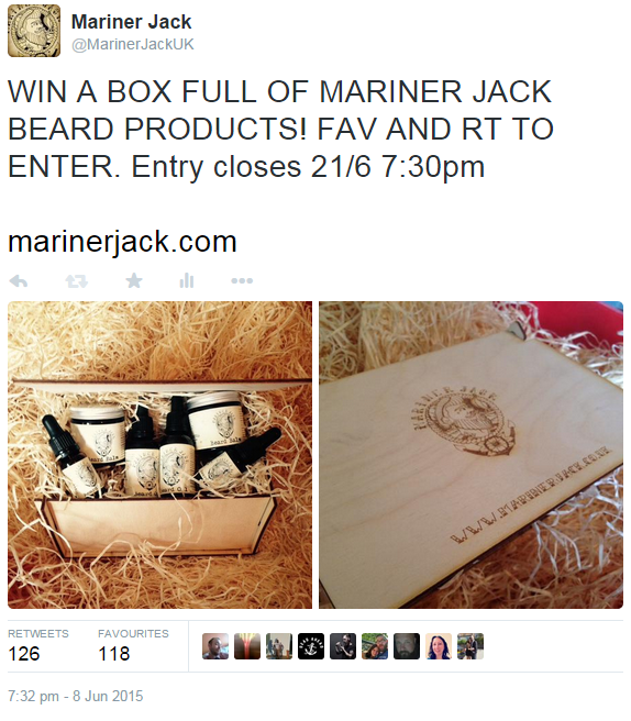 MarinerJackUK's tweet photo. WIN A BOX OF MARINER JACK BEARD OILS AND BALMS! Click the link!

https://t.co/lKXH4Uc14w

#beard #beardoil http://t.co/5VD5wq01WC