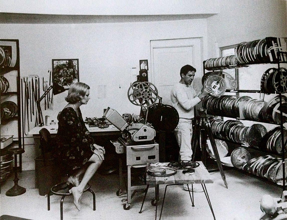 Happy birthday to the divine Gena Rowlands, seen here working in post on \Faces\ (1968) with John Cassavetes. 