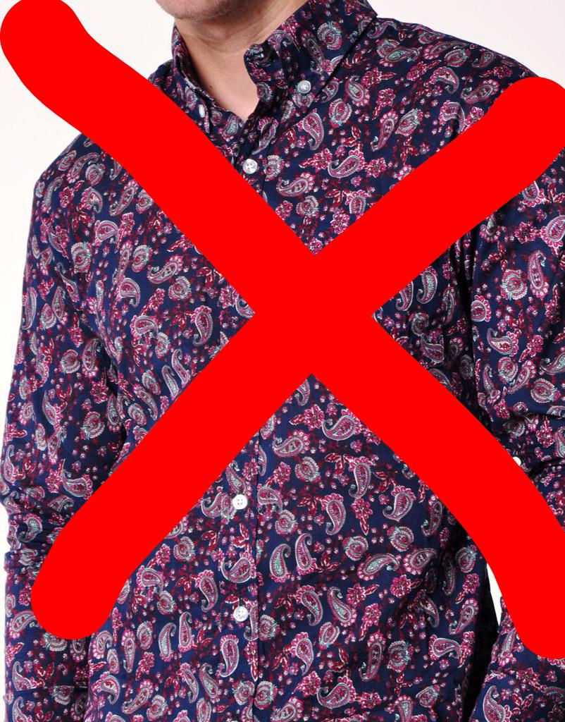 Sartorialman's tweet photo. Paisley is timeless but there's a fine line. Too much &amp; you'll look like a #wellend. Stick to a @TootalScarves piece http://t.co/EIx1v750d3
