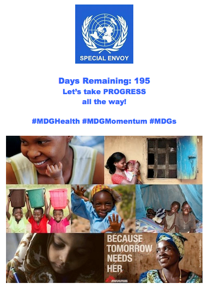 RaymondChambers's tweet photo. 195 Days Remaining!!! Let's take PROGRESS all the way!!! #MDGHealthEnvoy #MDGHealth #MDGMomentum #MDGs #GlobalHealth http://t.co/lYq2SNyDE8