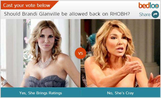 bedloo's tweet image. She's arguably a hot mess, but should #BrandiGlanville be allowed back on #RHOBH? Vote at bedloo.com/bedloo.