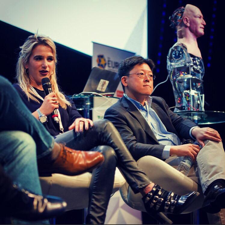 rivatez's tweet image. think I win award for the best shoes on an AI panel  #TheEuropas #hansonrobotics