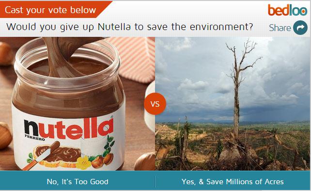 bedloo's tweet image. The war on #Nutella! Would you give it up to save millions of acres of forests?