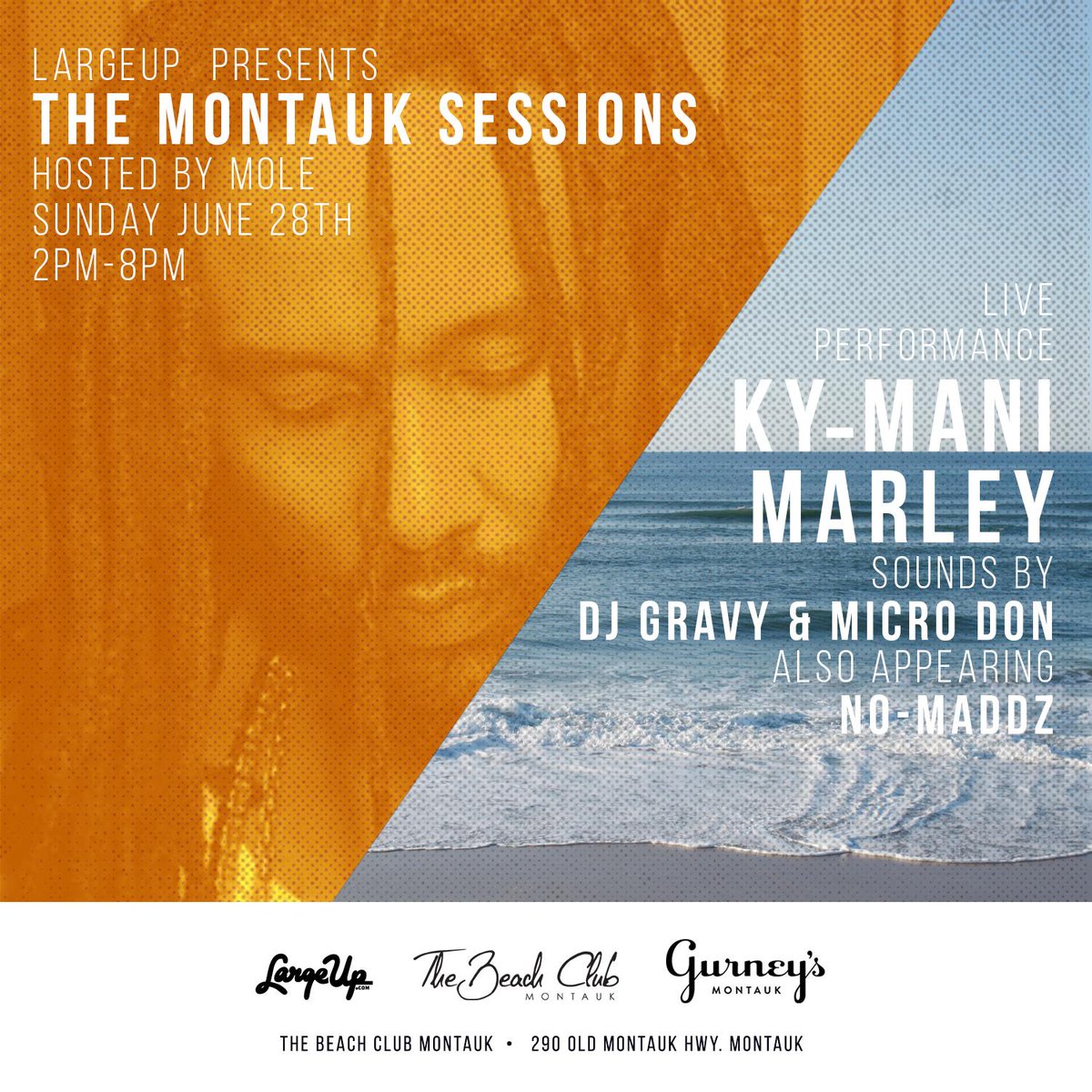 LargeUp's #MontaukSessions concert series returns June 28 w/ <a href="/MaestroMarley/">Ky-Mani Marley</a> + <a href="/NoMaddz/">NoMaddz</a>: bit.ly/kymanisessions