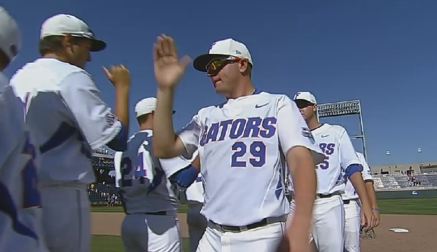 SportsCenter's tweet photo. Florida stays alive with win over Virginia, 10-5. Gators have scored 10 runs in 3 of their 4 CWS games. http://t.co/TxyeVkwF1d
