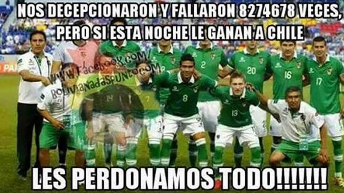 Los memes de Bolivia previo al partido ante la Roja → http://t.co/e6sRwvnFMf, image size:1200x673