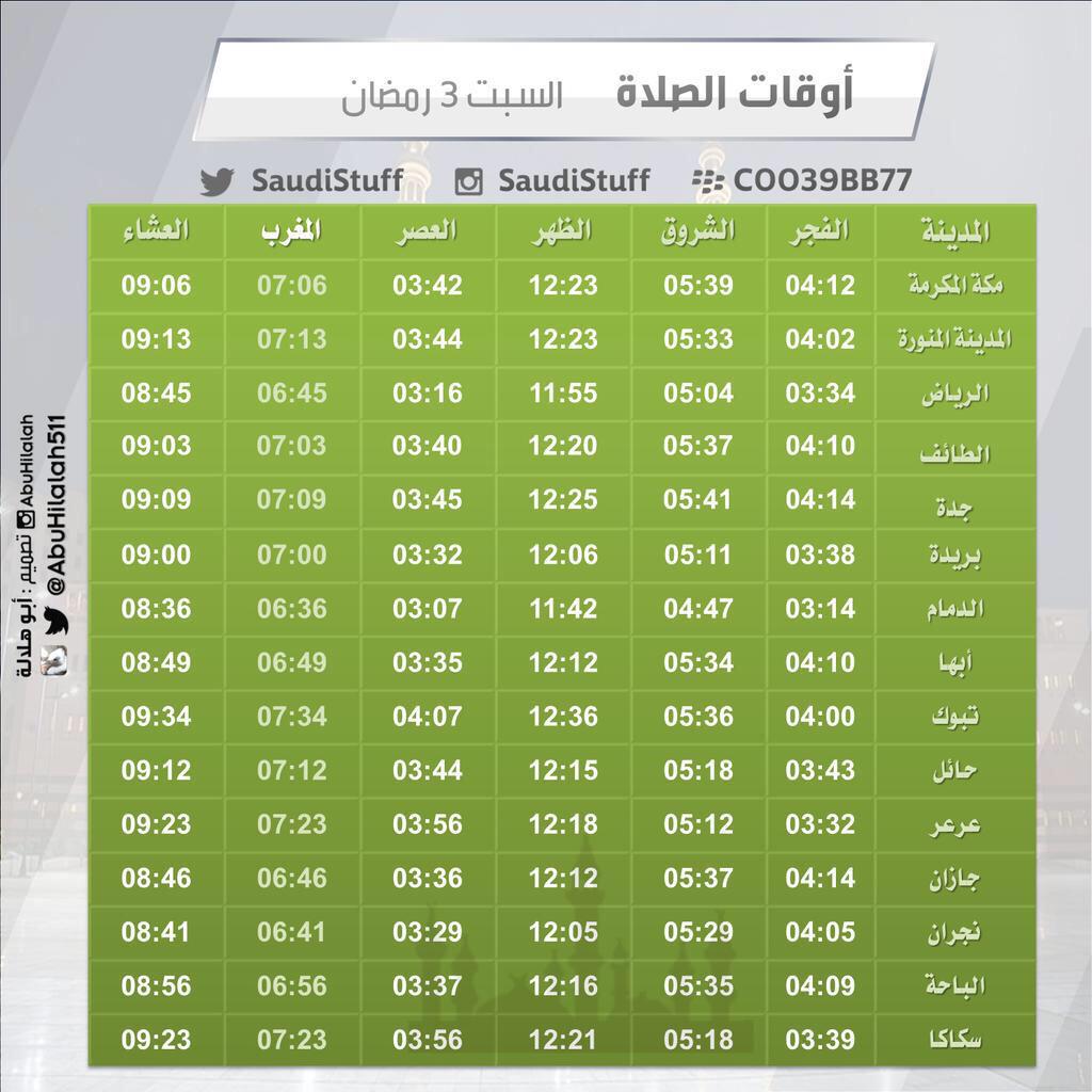 مواقيت الصلاة نجران