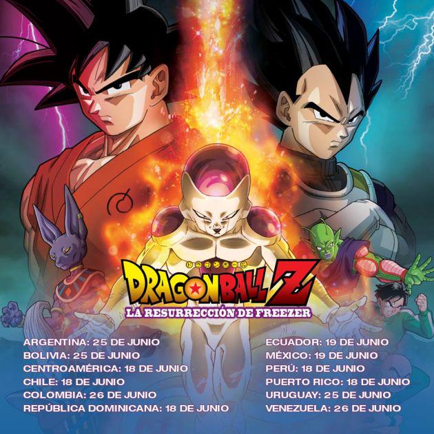 ZHINO_MARVEL's tweet photo. Fechas de estreno de DRAGON BALL Z LA RESURRECCIÓN DE FREEZER en Sudamérica #DBZLRF .... @ccp_mario .. @YoNiggaGOKU http://t.co/YJUNTzrAKO