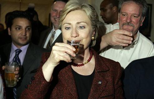 Hillary Clinton boozes it up after Benghazi hearing