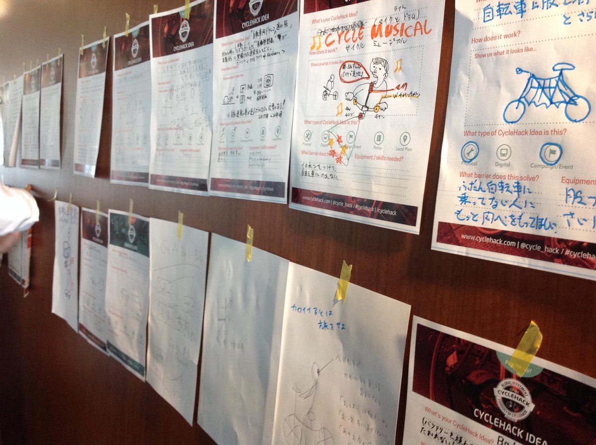 CycleHackTokyo's tweet photo. A growing list of Cycle Hack ideas fro Tokyo #cyclehack http://t.co/GRAy5KhGIU