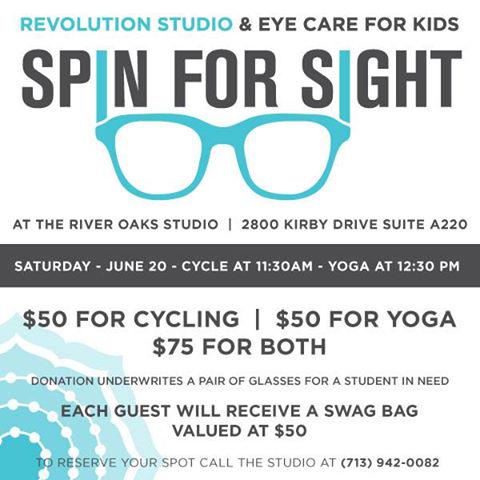 JustVibeHouston's tweet image. Spin for Sight tomorrow @clipinrockout located at West Ave. 100% of proceeds go @EyeCareforKidTX. #getfitforacause