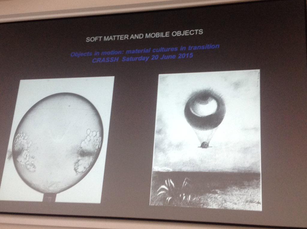 CRASSHExtra's tweet image. We've reached the last session of #objects2015 with Simon Schaffer presenting soft matter and mobile objects