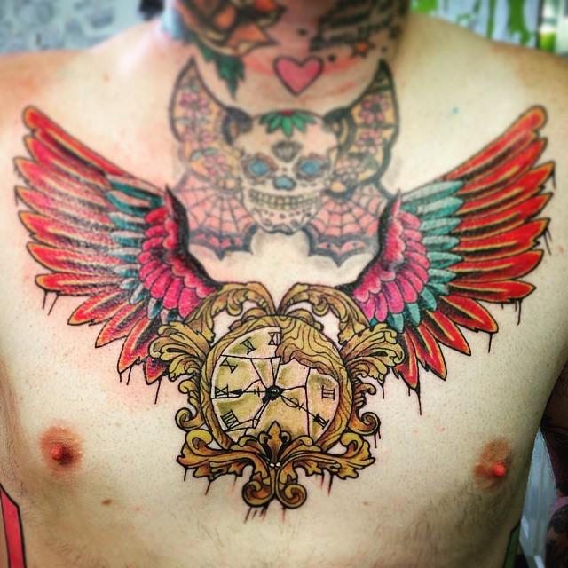 inkedtat2 on X: "Clock and wings chest piece. #inkedtat2 #ink #chestpiecetattoo #chest #tattoo #tattoos #cl… http://t.co/wNHcHqI1N2 http://t.co/8esvtwQVBH" / X