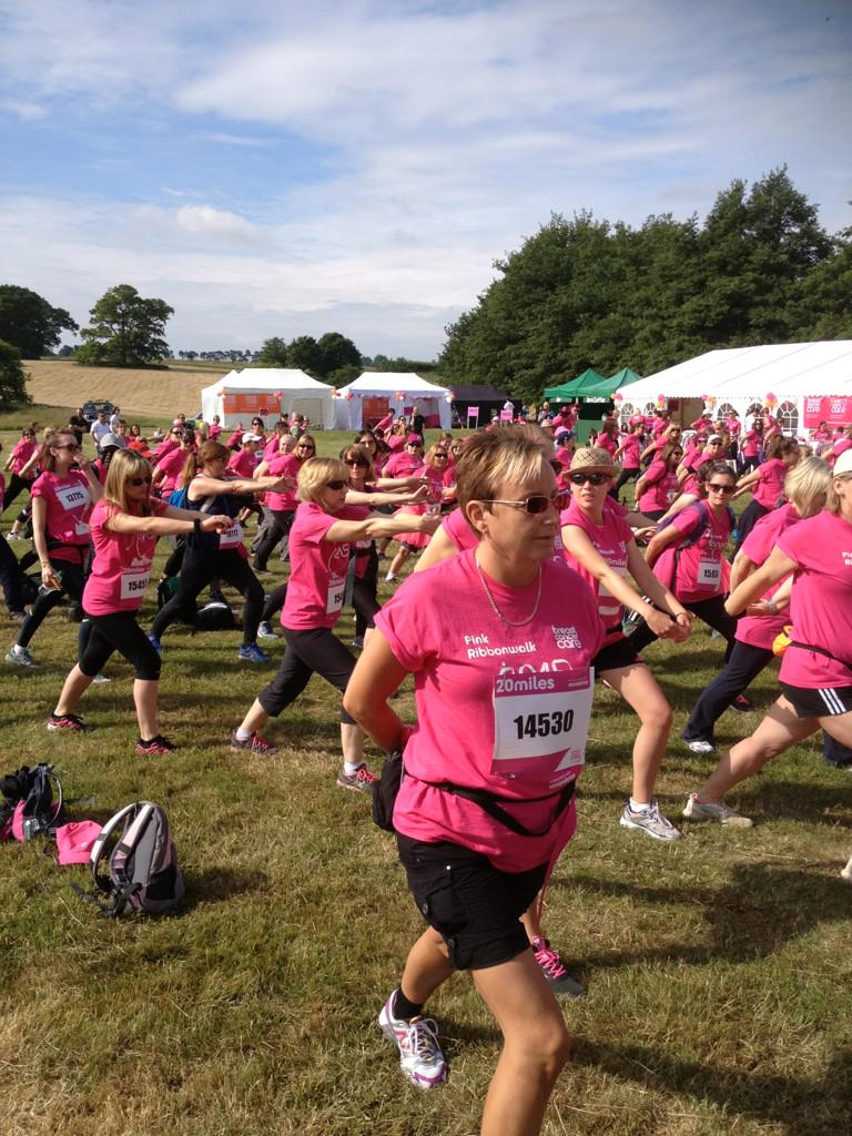 fgycarrie's tweet photo. Warming up for @BCCare #PinkRibbonWalk @leedscastleuk # http://t.co/zI64bjXSaW