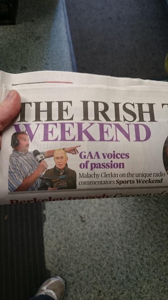 Stampspub's tweet image. @liam_lspratt on the front page on the times.. Has to be q good sign.... #wexfordvkilkenny #uniquecommentary