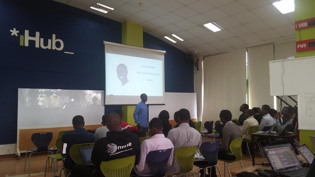 Joseph Ndungu presenting about Firebase #gdg #ioRecapNairobi