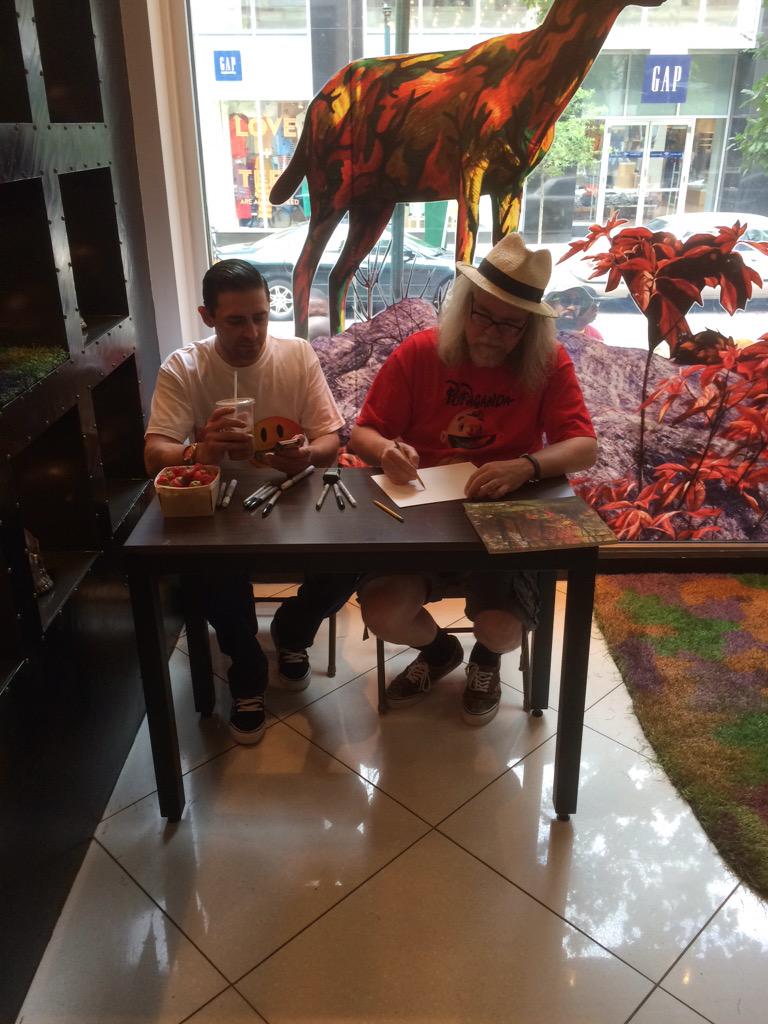 atmos_usa's tweet photo. Ron is in-store for a meet & greet from now until 2PM. Come chop it w/ the "Godfather of Street Art." #CamoDeer http://t.co/rpvSzpdpkG