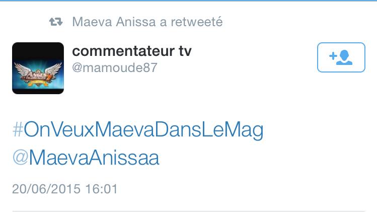 XavierDansLaTv's tweet photo. #INFO La #TeamMaeva lance le hashtag #OnVeutMaevaDansLeNouveauMag cc @NRJ12lachaine @benoitbdb @MaevaAnissaa 🚀🚀🚀 http://t.co/MpGqCS2J7V