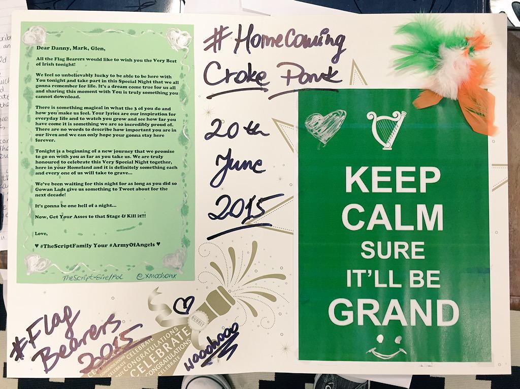 thescript's tweet image. To all the flag bearers, we got your card. Thanks so much for helping us with this day, we love you all 🌹🍀🌹🙏 G