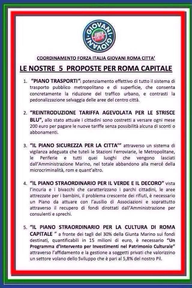 figiovanilazio's tweet photo. Le Ns Proposte XRoma lanciate il 28.03.15 a #Italiachevogliamo con @Antonio_Tajani a disposizione di @ForzaItalia_RM! http://t.co/Pghy0AT7Ot