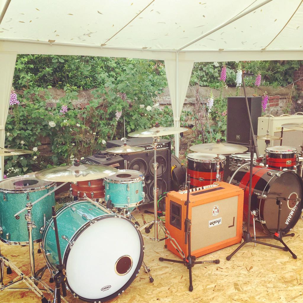 2 Drum kits onstage - a thing of beauty! <a href="/RedKite_Band/">red kite</a> <a href="/QDrumCo/">Q Drum Co.</a> <a href="/vicfirth/">Vic Firth</a>