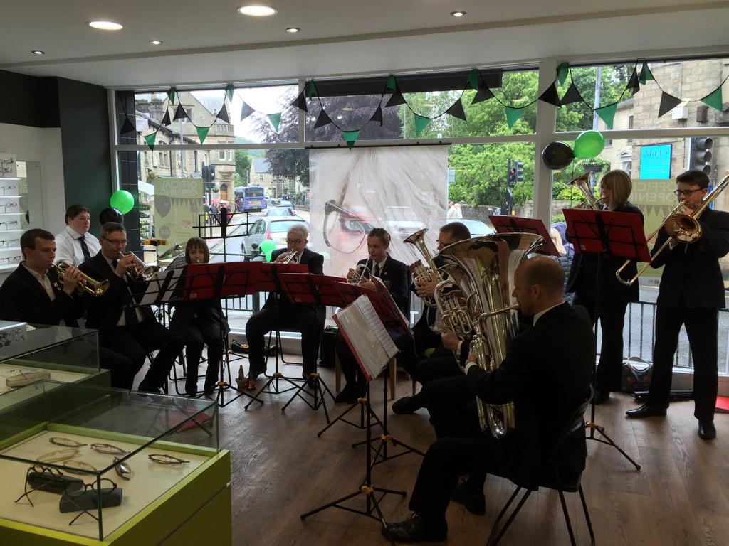 And we're off with <a href="/HebdenBand/">Hebden Bridge Brass</a> for #grandopening of <a href="/ValliOpticians/">Valli Opticians</a> Hebden bridge. If you like live music, come down