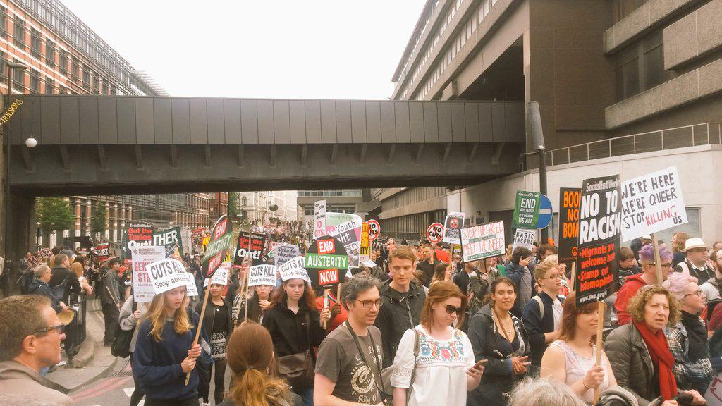 Stef_Donini's tweet photo. Walking to @Tate for #radicalcities - great to see so many people reclaiming the streets for #EndAusterityNow http://t.co/QklIZwyO2g
