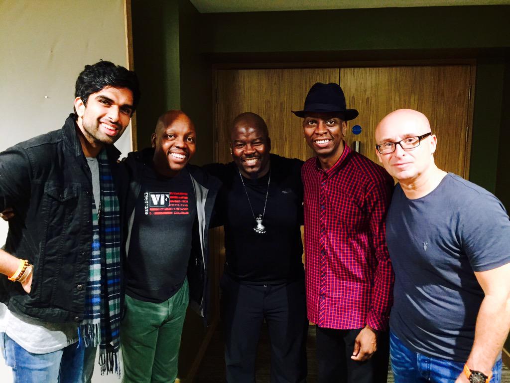 Nice to hang at the @glasgowdrumshow with musician friends <a href="/MichaelMondesir/">Michael Mondesir</a> <a href="/markMondesir1/">Mark Mondesir</a> <a href="/_CrC_/">CR</a>  <a href="/1Kaz2/">Kaz Rodriguez</a>