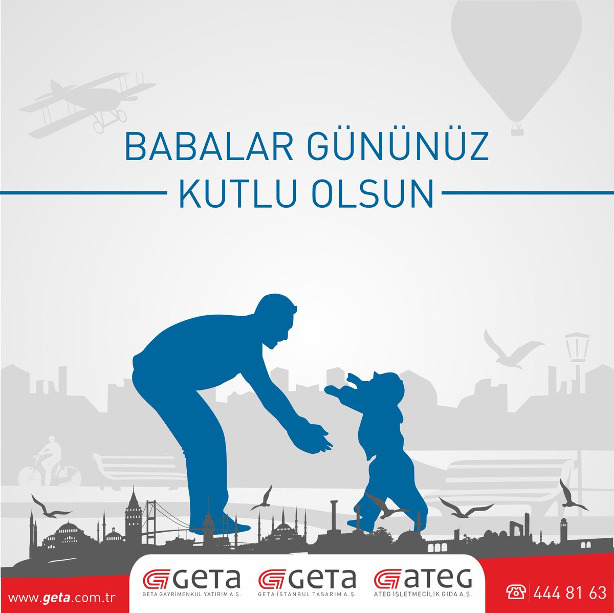 Bizleri yetiştirip büyüten ve tecrübeleri ile geleceğe hazırlayan babalarımızın "Babalar Gününü" Kutlarız...