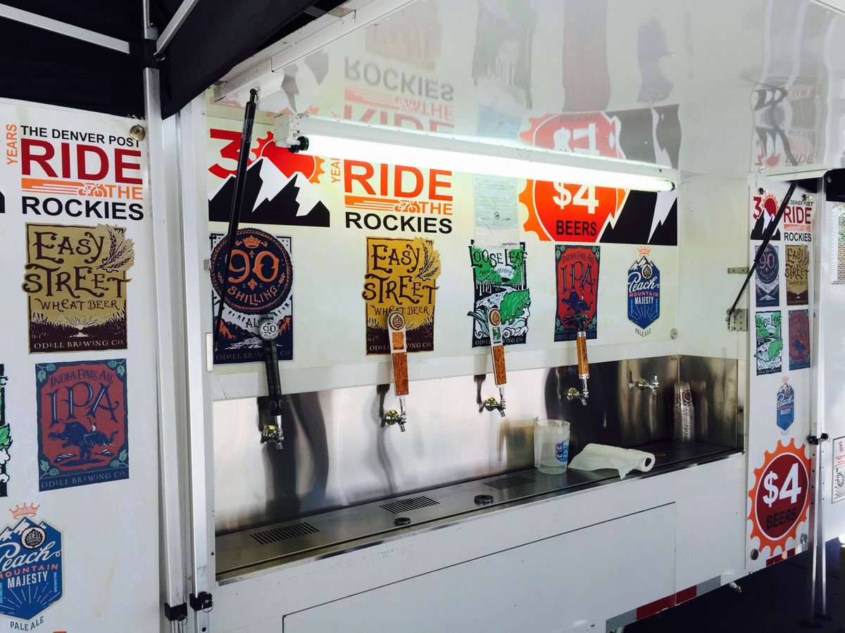 OdellBrewing's tweet photo. Way to go riders! Celebrate @RideTheRockies in #Westcliffe! Stop by our #beergarden &amp; support Custer County Chamber. http://t.co/1YOJioOs64