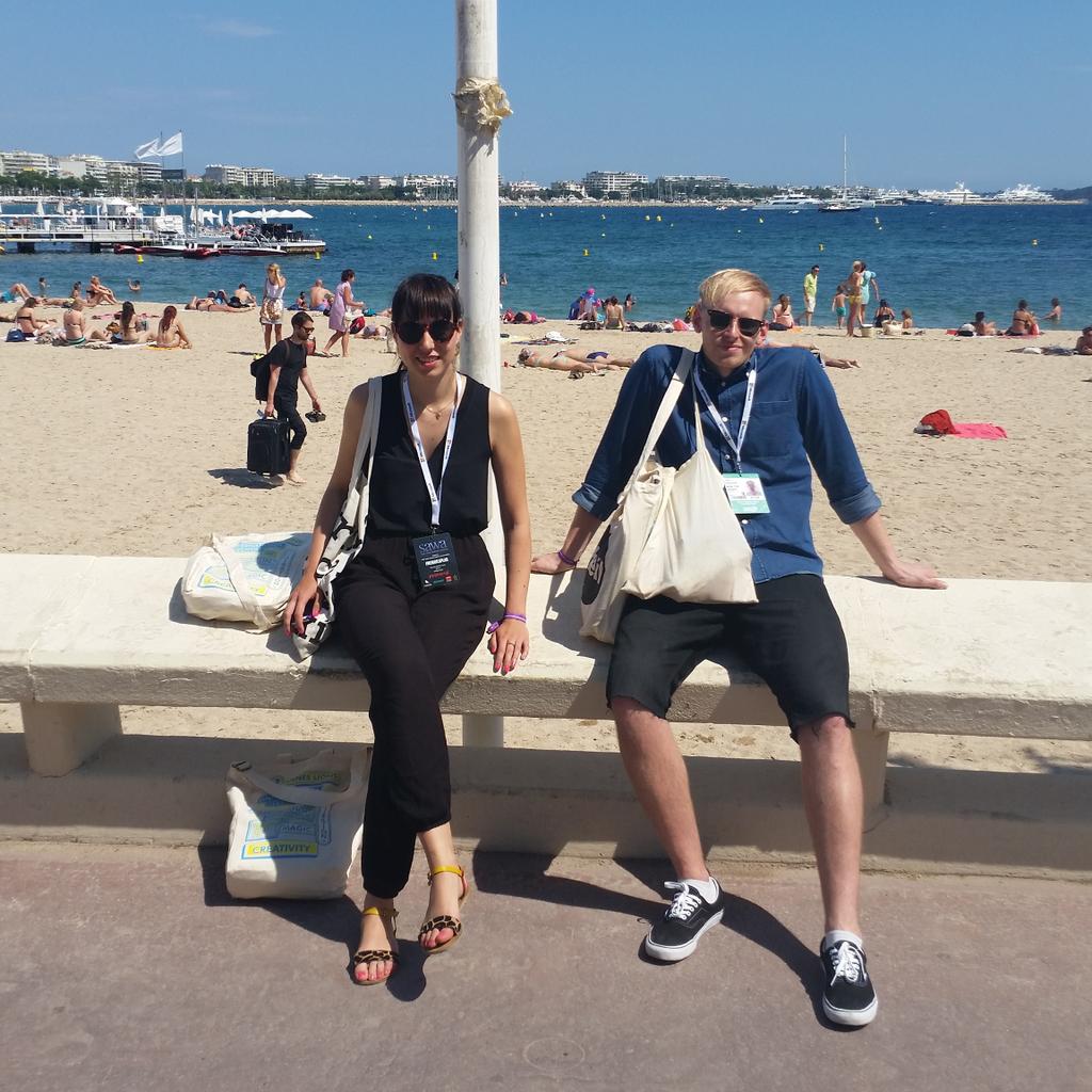 Karkimedia's tweet photo. Young Lions Jenni ja Jan hetkiä ennen briefiä. #younglions #canneslions #younglionsfinland http://t.co/MDXEVtR6jg