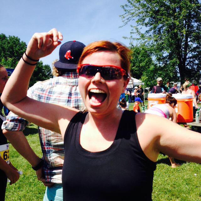 TeamAPTri's tweet photo. Huge congrats @TeeDotODot on finishing your 1st race. Finish line face is just like you practiced in training! http://t.co/XaNvxyzg8g