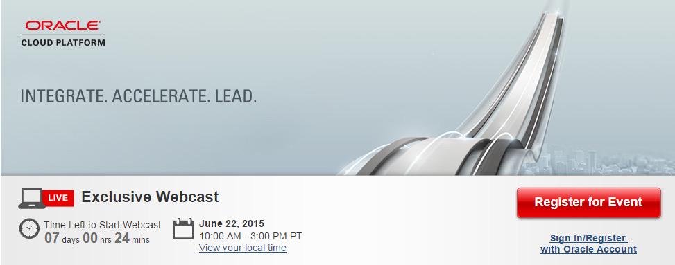 VikasAatGoogle's tweet image. Integrate, Accelerate, Lead #saas #integration with #oracleics #OracleCloud #iPaas : join us on June 22 2015
