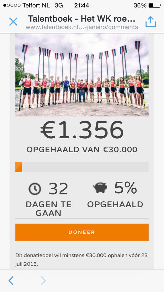 Het gaat al goed op @Talentboek! wie wil er nou niet een roeiclinic van <a href="/JuniorenAcht/">Junioren HollandAcht</a> Doneer!!! #talentboek
