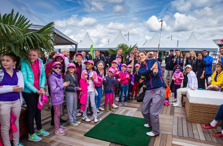 LETgolf's tweet photo. LET members are inspiring children and families @DeloitteGolf Ladies Open #LETDevelops #NGF http://t.co/03NRyxRsu5 http://t.co/isaBHPFMnA