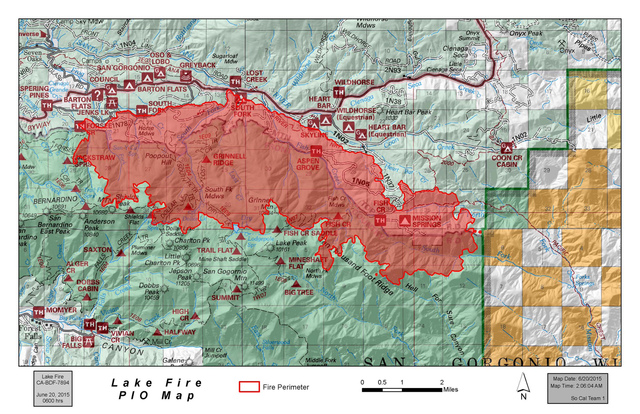 Vegetation Fire Barton Flats Jenks Lake