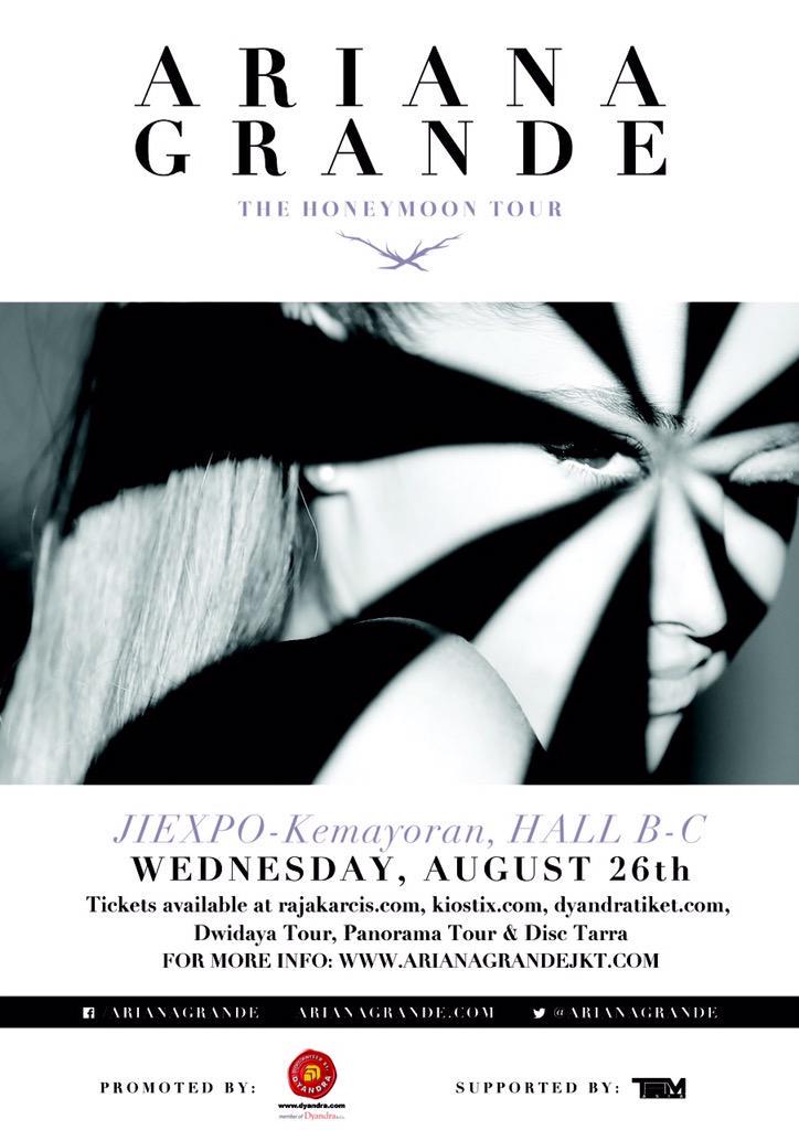 @ArianaGrande 'The Honeymoon Tour' 2015 Live in Jakarta! August 26th at Jiexpo Kemayoran, Hall B-C #ArianaGrandeJKT