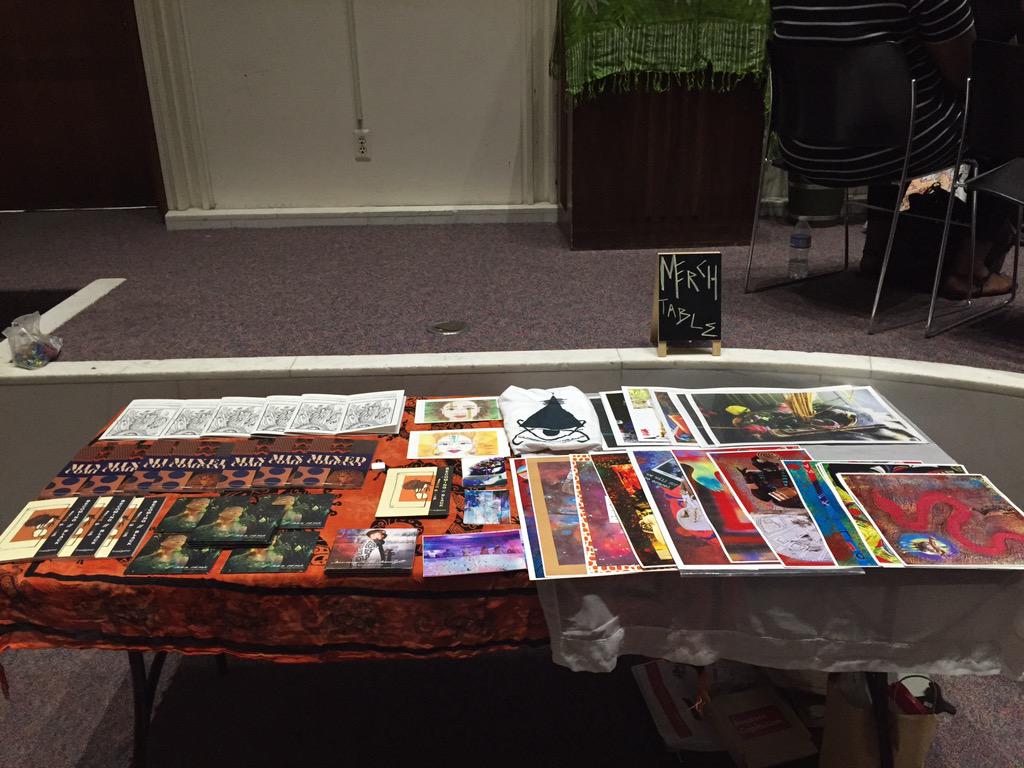 NOLAWildseeds's tweet image. #Wildseeds Merch table at #AMC2015 #AMC15